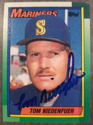Tom Niedenfuer Seattle Mariners 1990 Topps #306 Autographed Baseball Card - Image 1 of 2