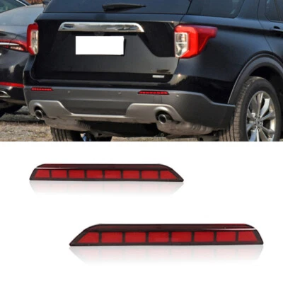 2X Luz LED de parachoques trasero antiniebla señal de freno para Ford Explorer 2020-2024 Foto 1 de 4