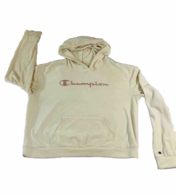 Suéter Champion Color Crema Niñas Grande Pullover Polar Rosa Logo Sudadera con Capucha Juvenil Foto 1 de 4