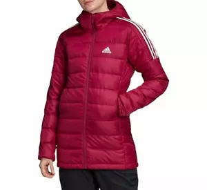 Adidas Essential Down Parka Jacket Women's Small Power Berry GH4592 Winter NEW - Picture 1 of 12