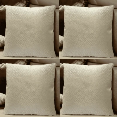 Cushion Covers Gold - Set of 4 Shimmer Designer Print on Print 18 X 18" 45X45 cm - Image 1 of 4