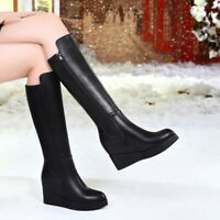 Details about   Women's Snow Over Knee High Knight Boots Comfort Pull On Low Heel Winter Shoes D