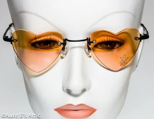 Sunglasses Novelty Heart Shaped Frameless With Decorative Stone Accent Assorted - Picture 1 of 14