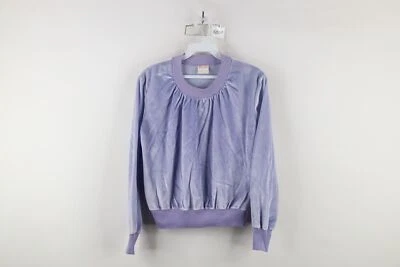 Suéter de cuello redondo de terciopelo en blanco grande de los años 80 90 Streetwear para mujer EE. UU. Foto 1 de 4