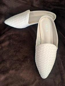 NEU Mia Johana spitze Pantolette elfenbeinfarben Slipper gewebt flach Damengröße 6 - Bild 1 von 6