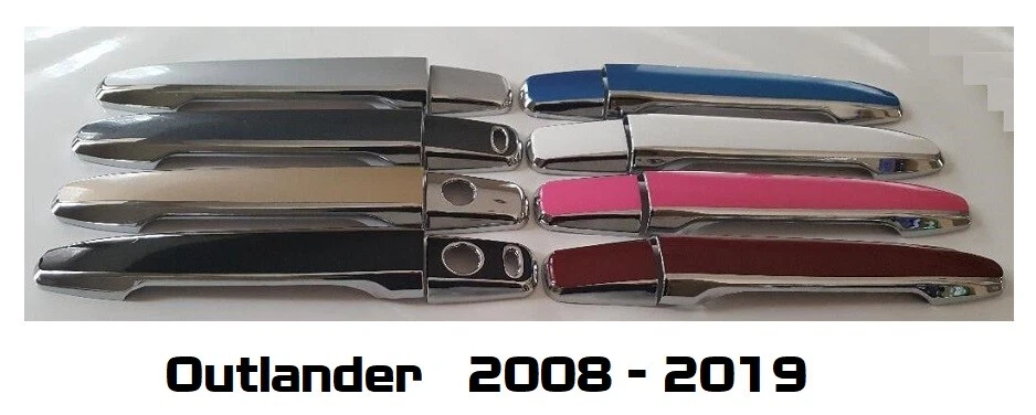 Superposiciones de manija de puerta negra o cromada Mitsubishi Outlander 2008-2019 TÚ ELIGES CLR Foto 1 de 4