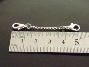 4 x 50mm Silver Plated Clip on Safety Extender Chains Charm Bracelets Necklaces - Picture 1 of 3