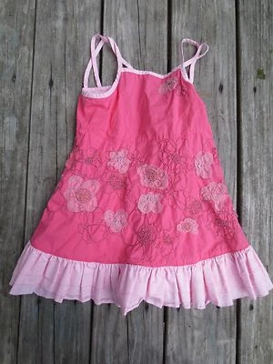 Deux par deux ~ Vestido de verano floral rosa para niñas ~ Talla 4 Foto 1 de 4