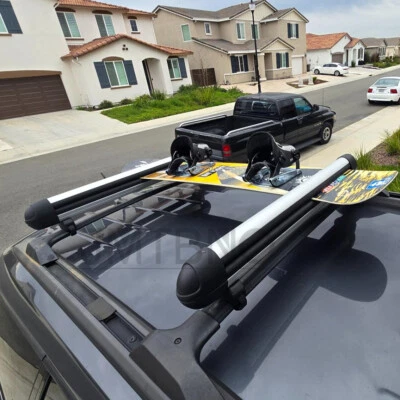 JMTBNO Universal Ski Snowboard Roof Mount Rack Carriers for 6 Pair Skis or 4 Snowboards