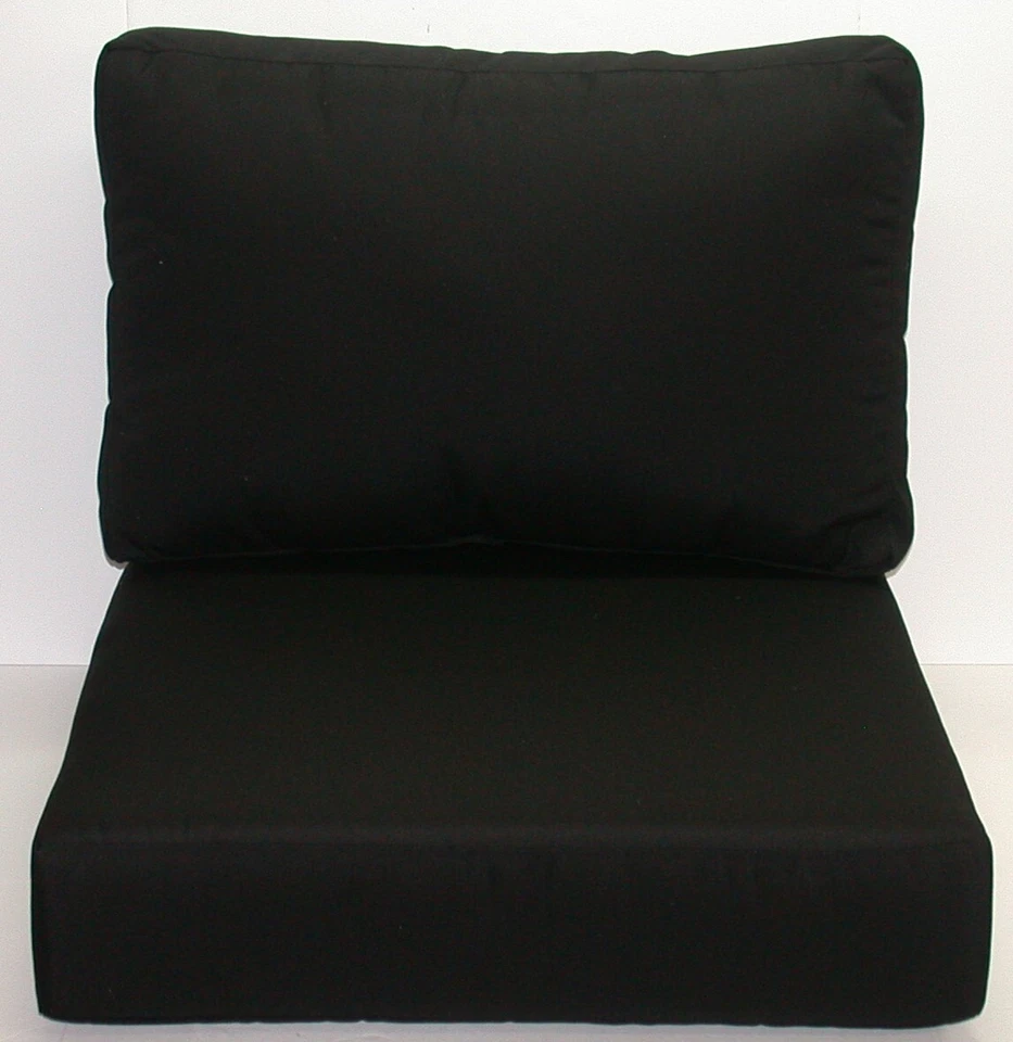 Cojines de asiento profundo para exteriores Sunbrella® ~ lona negra ~ 26x17x5 / 25,5x26x6 NUEVO Foto 1 de 3