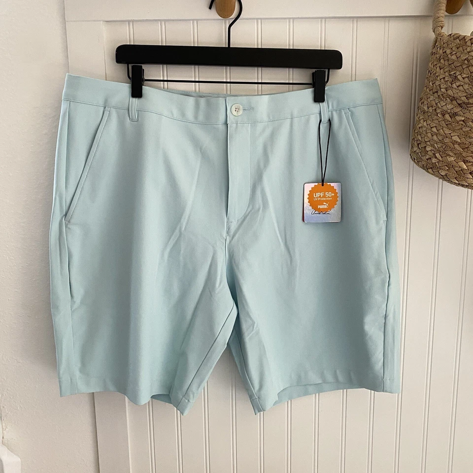 Puma Arnold Pamler Shorts Mens 36 Latrobe Light Aqua Golf UPF 50 533020-05