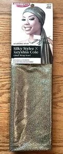 RED BY KISS SILKY STYLEZ X KEYSHIA COLE GLITTER SCARF HQ174 GOLD PEARL - Picture 1 of 5
