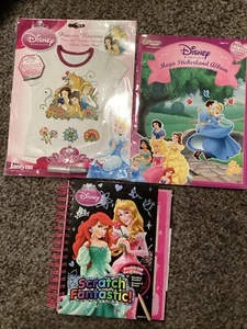 DISNEY PRINCESS LOT OF 3 Stickers Iron on Scratch off. New. E - Picture 1 of 2