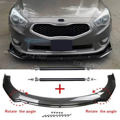 For Kia Cadenza 2014-2020 Carbon Fiber Style Front Bumper Lip Splitter Spoiler Foto 1 de 4