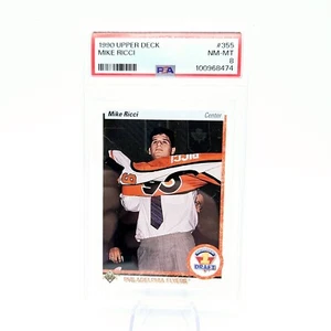 1990 Upper Deck Mike Ricci #355 Rookie Card Philadelphia Flyers PSA 8 - Picture 1 of 2