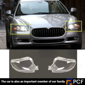 Fits Maserati Quattroporte 2007-2012 Clear Headlight Lens Housing Shell Cover 2x - Picture 1 of 12