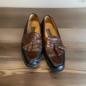 Zapato de vestir mocasín con borlas de cuero negro/marrón 8M JOHNSTON&MURPHY para hombre - Imagen 1 de 11