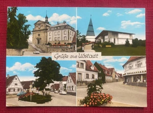 JOHN'S DEALS - GERMANY - VINTAGE 1974 POSTCARD UBSTADT-WEIHER TOWN VIEWS POSTED - Picture 1 of 2