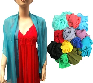 Chiffontuch Schal Stola Abendkleid Tuch Chiffonschal Bolero einfarbig Blumen Leo - Bild 1 von 27