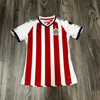 彪马 2017/18 CHIVAS 女士家庭球衣 XS 码 仅红色/白色/海军蓝 — 第 1/4 张图片