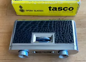 Vintage Tasco Opera Folding Binoculars Coated Lens Compact Opera Glasses in Box - Picture 1 of 15