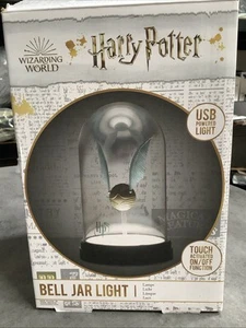 HARRY POTTER GOLDEN SNITCH BELL JAR LIGHT LAMP QUIDDITCH PALADONE, works USB - Picture 1 of 8