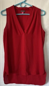 Vince Camuto Women’s Sleeveless V-neck Hi-Low Style Size Small Blouse Red - Picture 1 of 7