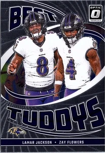 2024 Donruss Optic #20 Lamar Jackson / Zay Flowers Best Tuddys - Picture 1 of 2