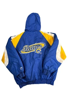 Vintage Logo 7 Game Day NFL Pro Line Vintage Pullover Jacket STL Rams SZ L Korea - Picture 1 of 22