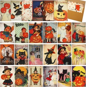 Tarjetas postales antiguas de Halloween para niños - 24 postales vintage de Halloween - 12 como - Imagen 1 de 1