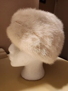 Raro cappello vintage in pelliccia di visone avorio - Bonwit Teller & Ambrose New York - anni '50... - Foto 1 di 18