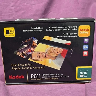 NEW Kodak Gallery P811 Personal Photo Scanner Dark Purple w/ 4GB SD Card P811 - Image 1 of 4