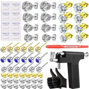 Self Ear Piercing Gun Kit-Professional Salon and Home Use Peircings Black - Picture 1 of 6