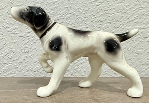 VTG 1950s Porcelain Black White Pointer Hunting Dog Hound Japan Figurine 6"x4" - Picture 1 of 11