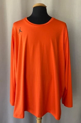 AIR JORDAN Jumpman Shirt Orange Long Sleeve DRI FIT Pullover Men's 4XL - Image 1 of 4