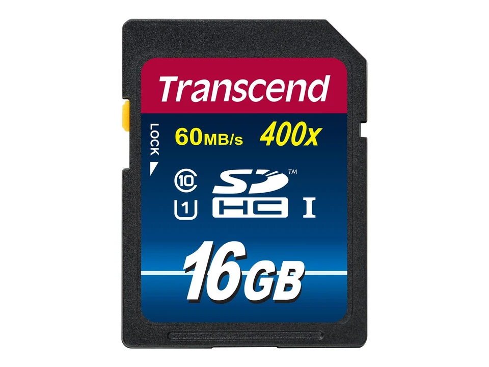 Transcend 16GB SDHC Class 10 UHS-I 16 GB SDHC Classe 10 NAND 90 MB/s TS16GSDU1 - Immagine 1 di 1