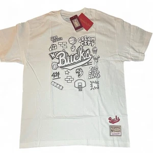 NWT Milwaukee Bucks White Mitchell And Ness T-shirt. Large - Picture 1 of 3