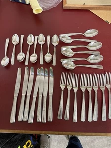Imperial Stainless IMI2 Greek Key Set of 29 pieces  - Spoon Fork Knife - Picture 1 of 9