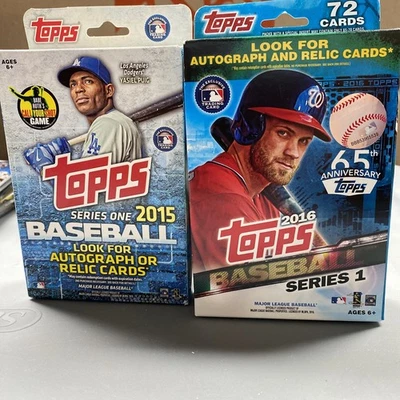 Topps Series One 2015 & 2016  Baseball Hanger Box Lot - Image 1 of 2