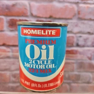 Vintage NOS Homelite Premium Motor Oil Can - 2 Cycle Mix 32:1 - SAE 40 - 8oz - Picture 1 of 10