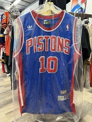 Adidas NBA Pistons Jersey # 10 Rodman - Hardwood Classics - XL +2 Length - Used - Image 1 of 4