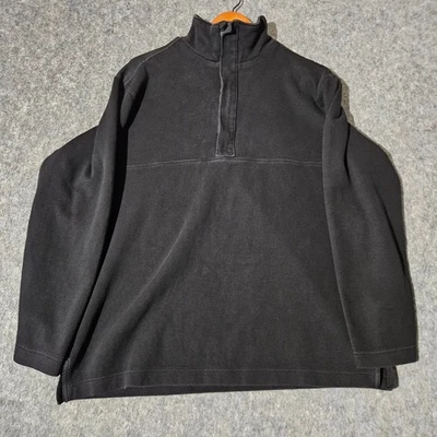 Boss Hugo Boss Mens Large Pullover Sweatshirt Black Quarter Zip Cotton Casual - Image 1 of 4