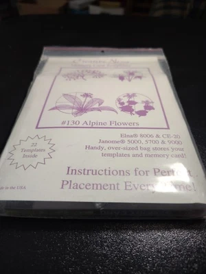 Tarjeta de memoria Janome 130 diseños de flores alpinas máquina de coser bordada  Foto 1 de 4