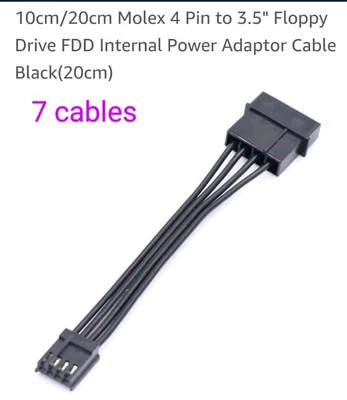 LOT 7  Pcs 4 Pin Molex To 3.5 Floppy Drive FDD Internal Power Cable Adaptor  - Image 1 of 3