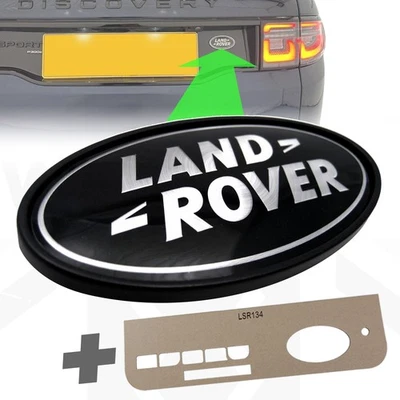 Genuine Black & Silver Oval Badge for Land Rover Discovery Sport L550 & Template - Image 1 of 4