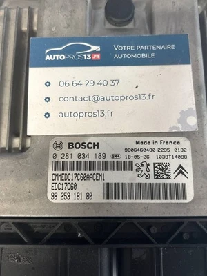 EDC17C60 ECU CALCULATEUR MOTEUR CITROEN PEUGEOT 0281034189 9825318180 - Photo 1/4