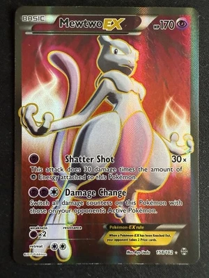 Pokémon Mewtwo EX TCG Full Art Holo Card 158/162 2015 Breakthrough Ultra Rare - Image 1 of 3
