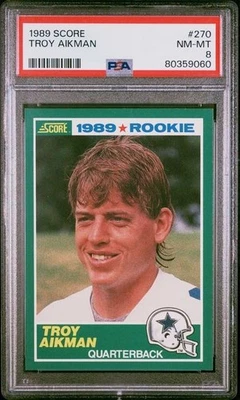 Puntuación #270 Troy Aikman 1989 novato de la corte PSA 8 Foto 1 de 2