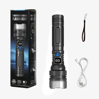 Super Bright Powerful Flashlight Rechargeable Zoom Torch .