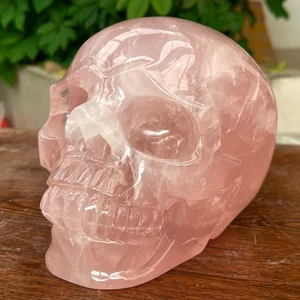 8,58 lb Top Natural Rosa Cuarzo Rosa Energía Calavera Tallado a Mano Cristal Reiki - Imagen 1 de 5